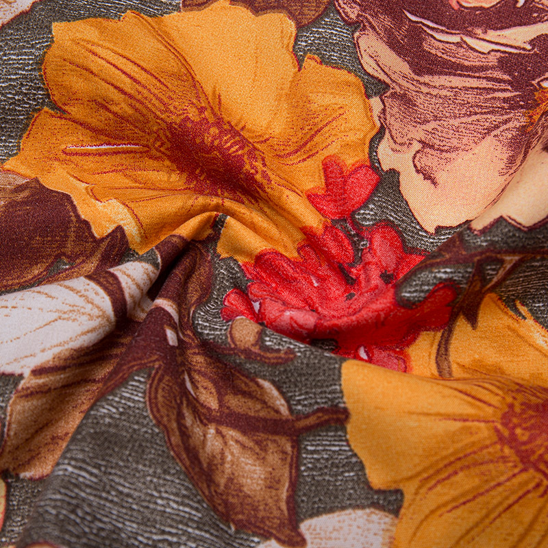 Diseño de flores 100% Disperso de poliéster Fabricación impresa para la tela textil del hogar